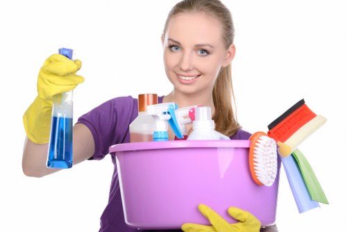 Professional domestic cleaner working in a Ruislip property